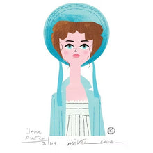 Cargar imagen en el visor de la galería, Ilustración "Jane Austen" de Mikel Casal