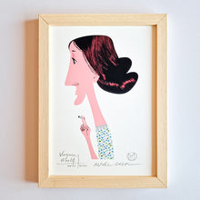 Cargar imagen en el visor de la galería, Ilustración "Virginia Woolf" de Mikel Casal