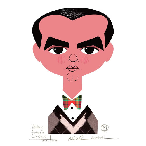 Ilustración de Federico García Lorca firmada por el ilustrador Mikel Casal